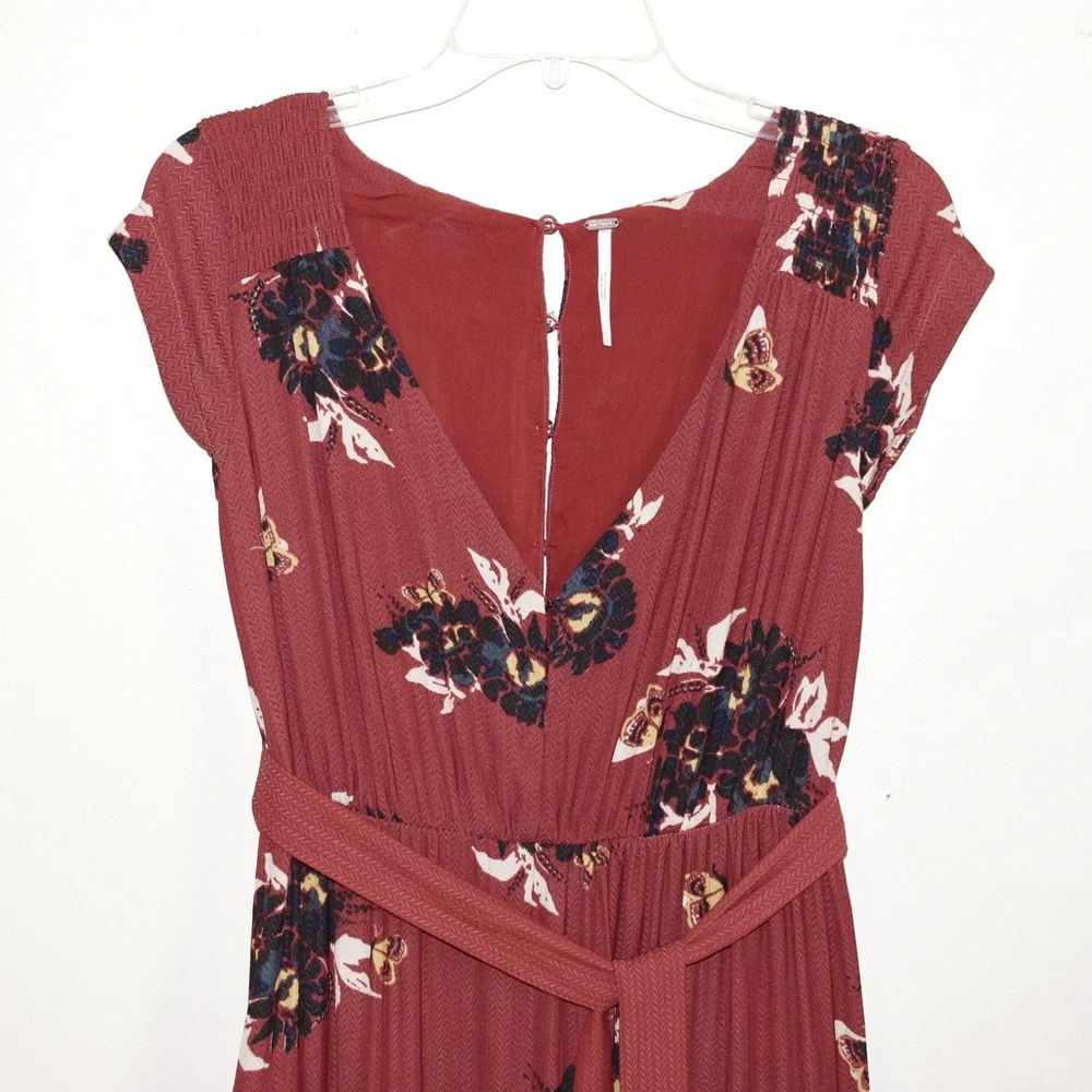 Free People All I Got Floral Maxi Dress Red Combo - Picture 8 of 12